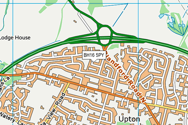 BH16 5PY map - OS VectorMap District (Ordnance Survey)