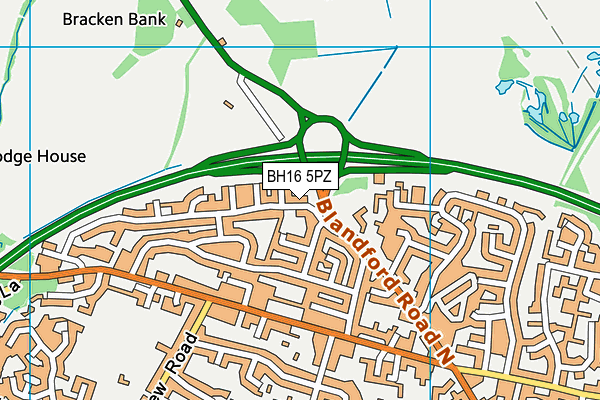 BH16 5PZ map - OS VectorMap District (Ordnance Survey)