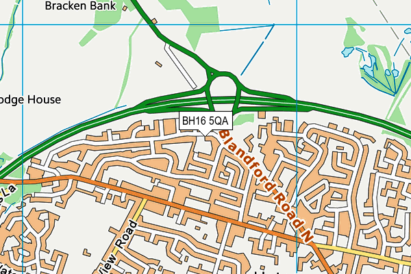 BH16 5QA map - OS VectorMap District (Ordnance Survey)