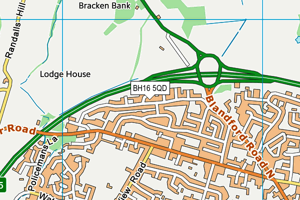 BH16 5QD map - OS VectorMap District (Ordnance Survey)