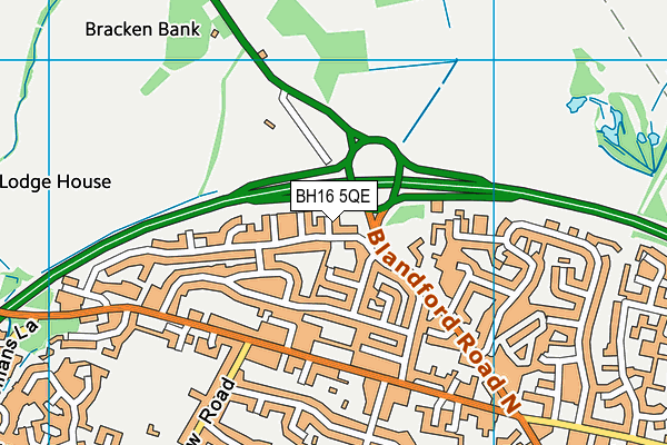 BH16 5QE map - OS VectorMap District (Ordnance Survey)