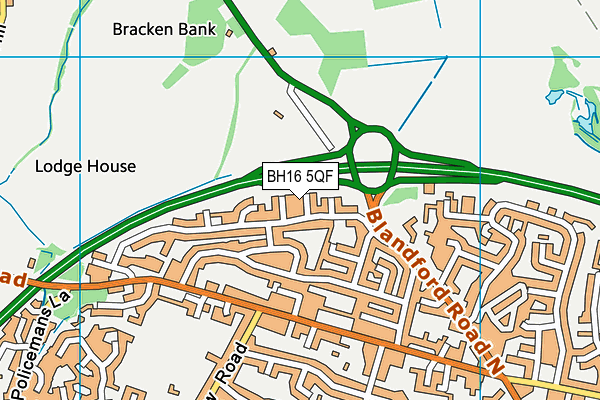 BH16 5QF map - OS VectorMap District (Ordnance Survey)