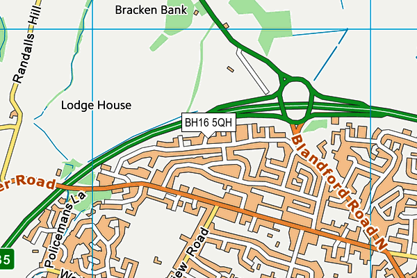 BH16 5QH map - OS VectorMap District (Ordnance Survey)