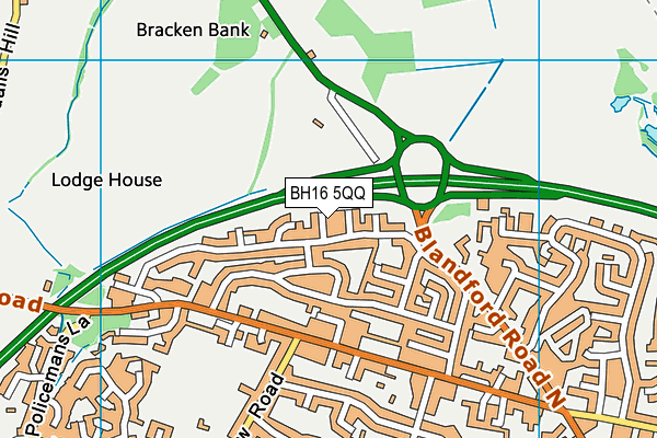 BH16 5QQ map - OS VectorMap District (Ordnance Survey)