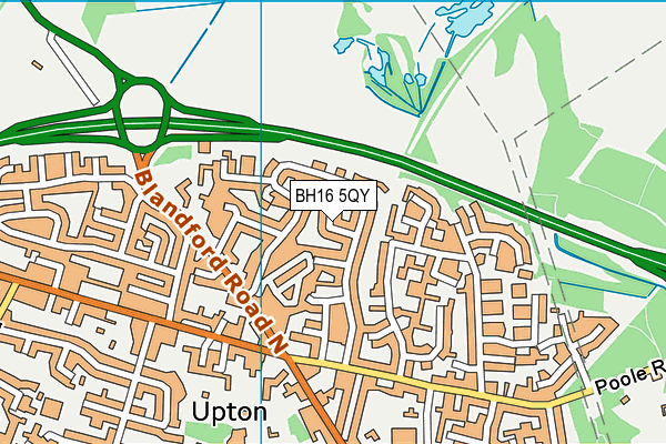 BH16 5QY map - OS VectorMap District (Ordnance Survey)