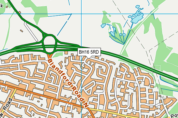 BH16 5RD map - OS VectorMap District (Ordnance Survey)