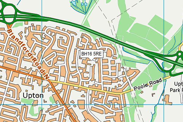 BH16 5RE map - OS VectorMap District (Ordnance Survey)