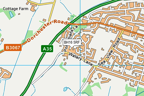 BH16 5RF map - OS VectorMap District (Ordnance Survey)