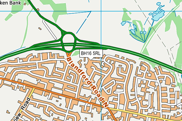 BH16 5RL map - OS VectorMap District (Ordnance Survey)