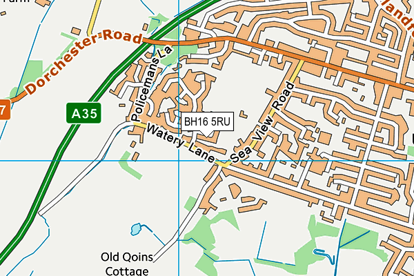 BH16 5RU map - OS VectorMap District (Ordnance Survey)