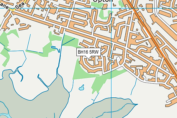 BH16 5RW map - OS VectorMap District (Ordnance Survey)