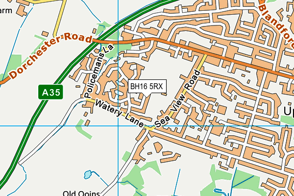 BH16 5RX map - OS VectorMap District (Ordnance Survey)
