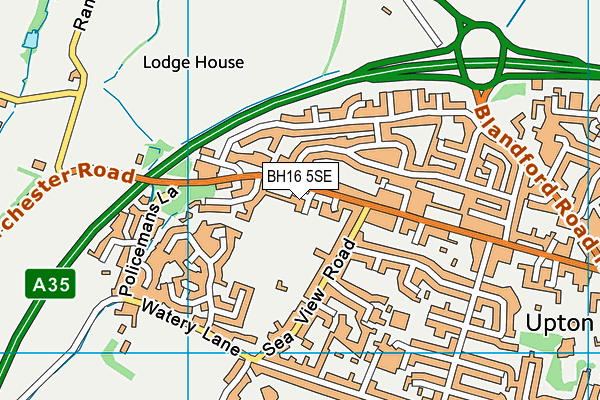 BH16 5SE map - OS VectorMap District (Ordnance Survey)