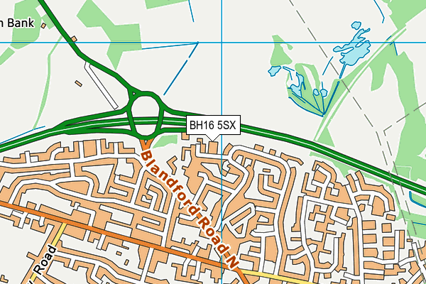BH16 5SX map - OS VectorMap District (Ordnance Survey)