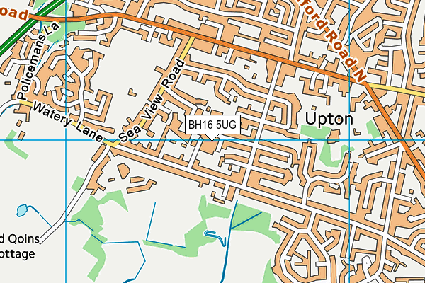 BH16 5UG map - OS VectorMap District (Ordnance Survey)