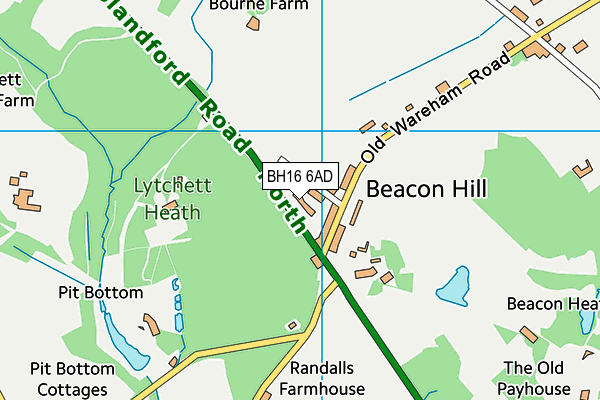 BH16 6AD map - OS VectorMap District (Ordnance Survey)