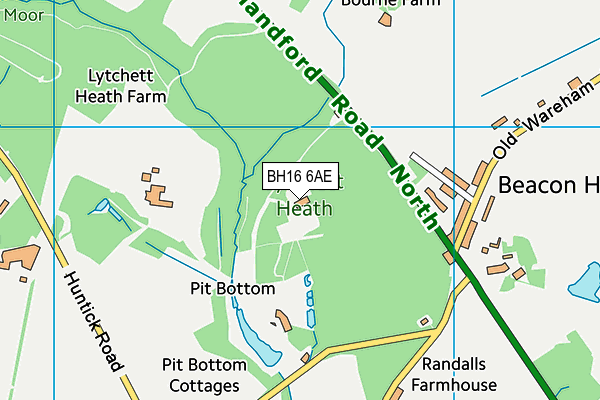 BH16 6AE map - OS VectorMap District (Ordnance Survey)