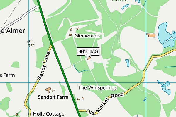 BH16 6AG map - OS VectorMap District (Ordnance Survey)