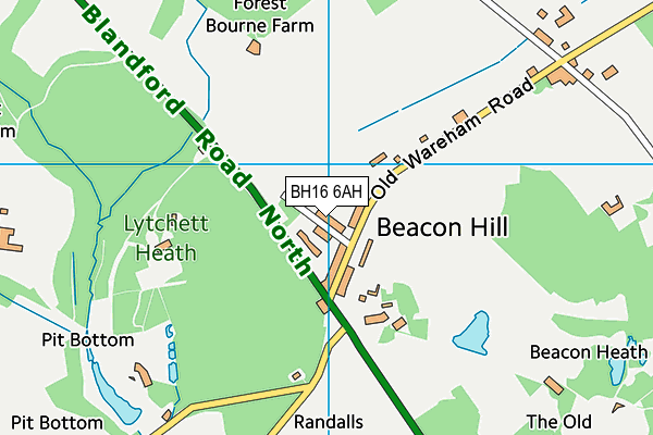 BH16 6AH map - OS VectorMap District (Ordnance Survey)