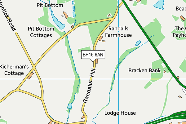BH16 6AN map - OS VectorMap District (Ordnance Survey)