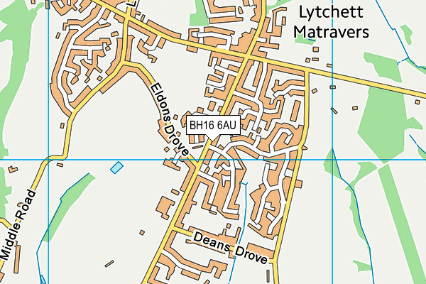 BH16 6AU map - OS VectorMap District (Ordnance Survey)