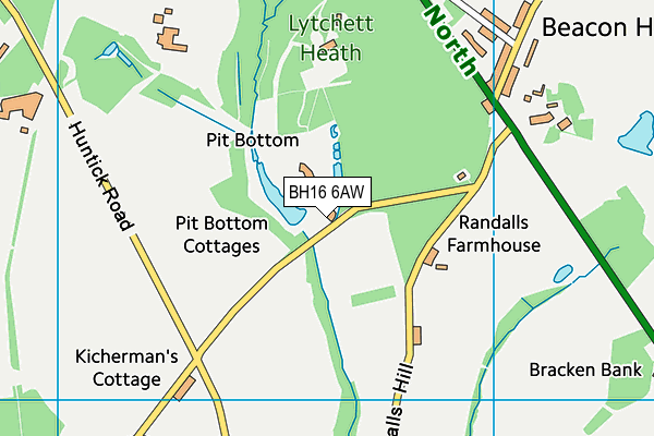 BH16 6AW map - OS VectorMap District (Ordnance Survey)