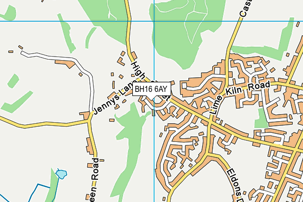 BH16 6AY map - OS VectorMap District (Ordnance Survey)