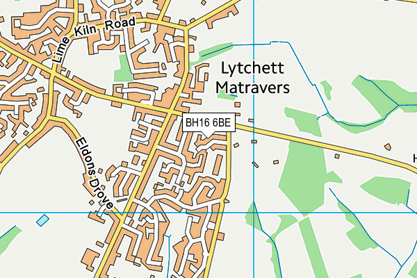 BH16 6BE map - OS VectorMap District (Ordnance Survey)