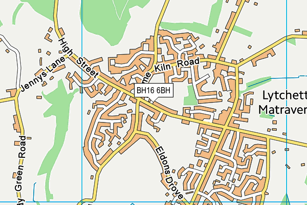 BH16 6BH map - OS VectorMap District (Ordnance Survey)
