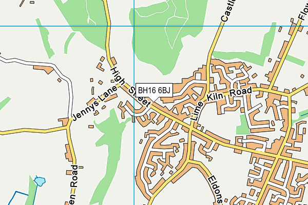 BH16 6BJ map - OS VectorMap District (Ordnance Survey)