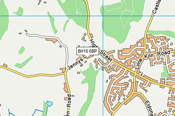 BH16 6BP map - OS VectorMap District (Ordnance Survey)