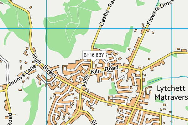 BH16 6BY map - OS VectorMap District (Ordnance Survey)