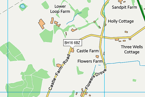 BH16 6BZ map - OS VectorMap District (Ordnance Survey)