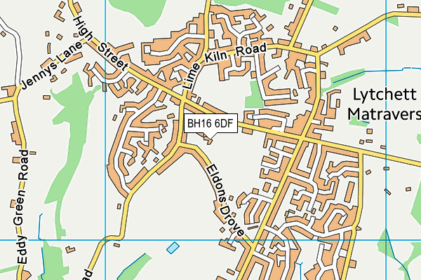 BH16 6DF map - OS VectorMap District (Ordnance Survey)