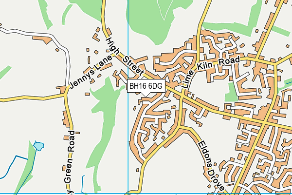 BH16 6DG map - OS VectorMap District (Ordnance Survey)