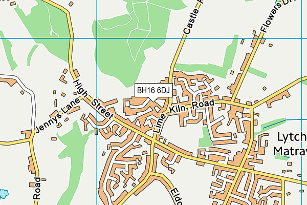 BH16 6DJ map - OS VectorMap District (Ordnance Survey)