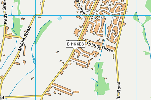 BH16 6DS map - OS VectorMap District (Ordnance Survey)