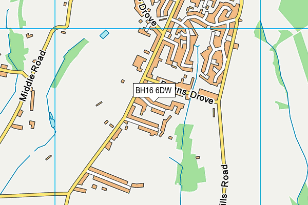 BH16 6DW map - OS VectorMap District (Ordnance Survey)