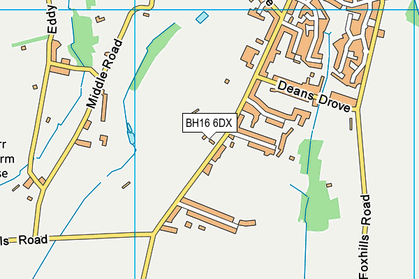 BH16 6DX map - OS VectorMap District (Ordnance Survey)