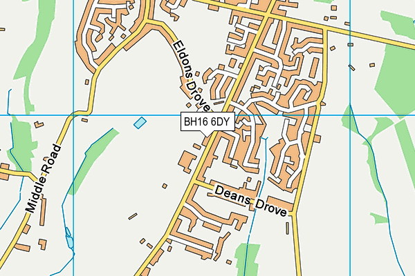 BH16 6DY map - OS VectorMap District (Ordnance Survey)