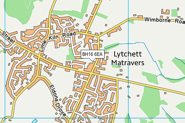 BH16 6EA map - OS VectorMap District (Ordnance Survey)