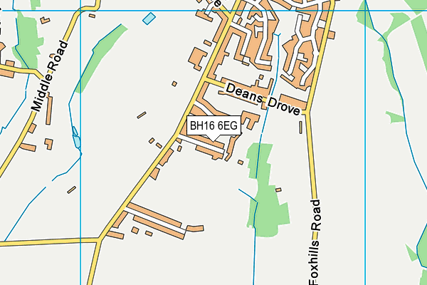 BH16 6EG map - OS VectorMap District (Ordnance Survey)