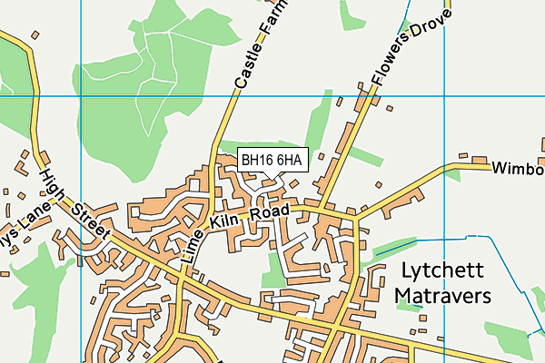 BH16 6HA map - OS VectorMap District (Ordnance Survey)