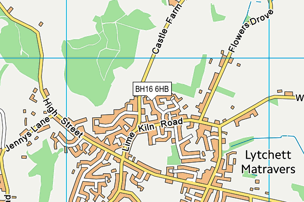 BH16 6HB map - OS VectorMap District (Ordnance Survey)