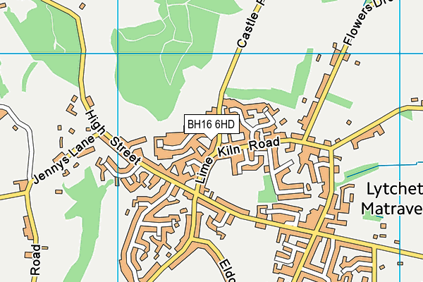 BH16 6HD map - OS VectorMap District (Ordnance Survey)