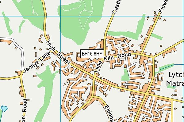 BH16 6HF map - OS VectorMap District (Ordnance Survey)