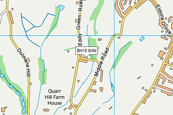 BH16 6HN map - OS VectorMap District (Ordnance Survey)