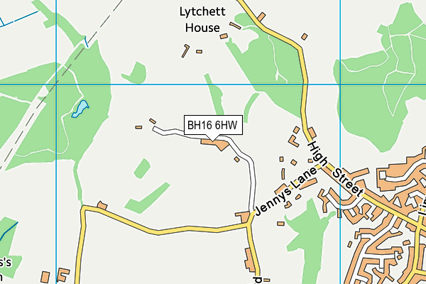 BH16 6HW map - OS VectorMap District (Ordnance Survey)
