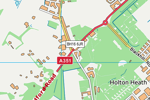BH16 6JR map - OS VectorMap District (Ordnance Survey)