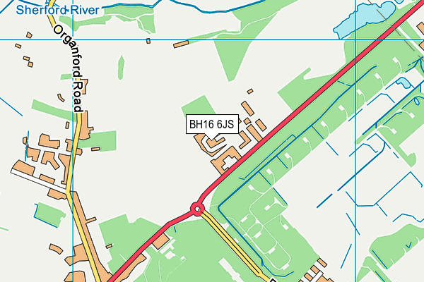 BH16 6JS map - OS VectorMap District (Ordnance Survey)